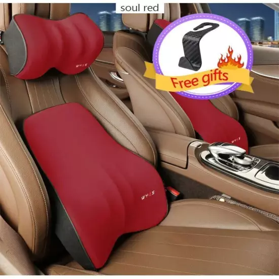 Car Pillow Car Lumbar Support Back Cushion Car Seat Neck Pillow Auto Pillow