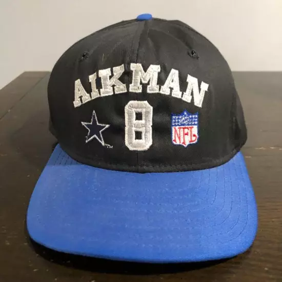 NWOT Vtg 90s Dallas Cowboys Troy Aikman 8 NFL Snapback Cap Hat Made in USA OSFM