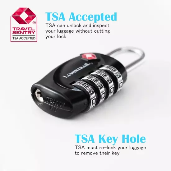 TSA Approved Locks, 4 Digit Combination Luggage Locks TSA Approved,