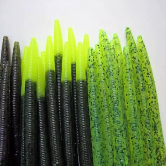 60 pk 5" Senko style Soft Plastic Bass Worms - 6 Colors/10 Each BRIGHT MULTIPACK