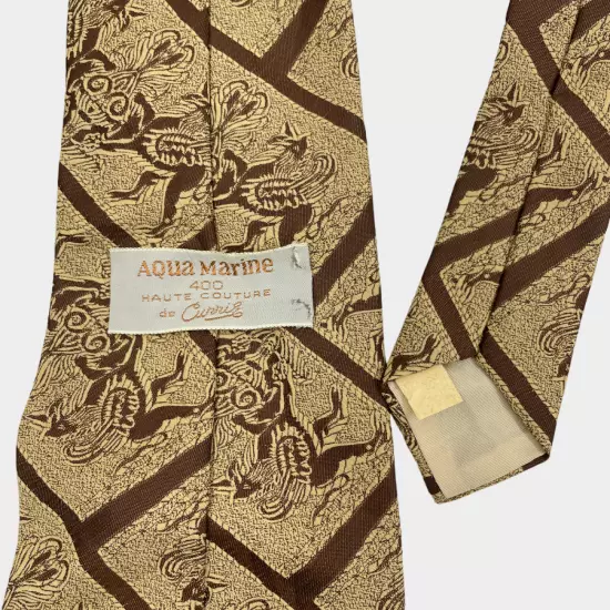 AquaMarine Winged Jackal Horse Egyptian Greek Mythical 1970s Tie Men's 4" x 56"