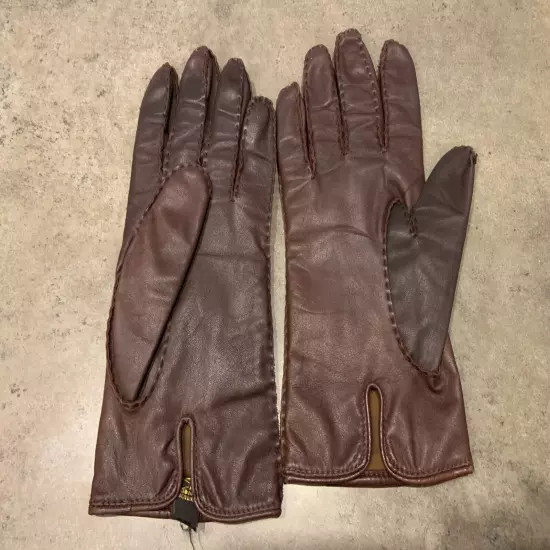 Vintage Genuine Leather Gloves Brown Made In Philippines Men’s XL