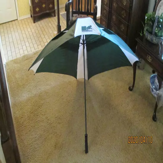  Cyclone 60" Green And White Golf Umbrella With Sleeve Double Canopy