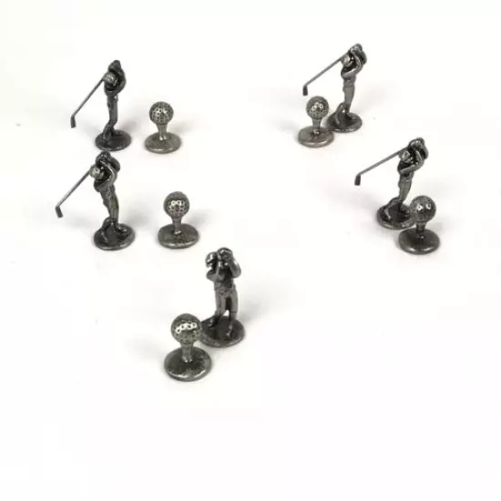 Golfers Pewter Golf Figurines & Pewter Balls Lot Of 10