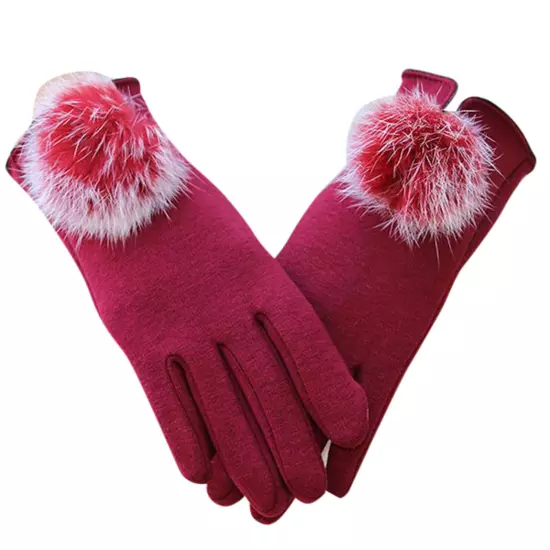 Women Winter Touchscreen Gloves For Cold Weather Solid Thermal Knit Cuff Gloves