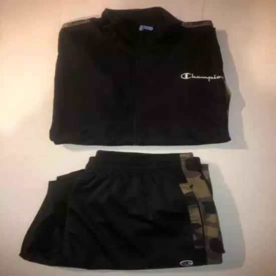 Champion Athletics Mens Jacket & Pants Set Camo Sleeves Size 1XL 