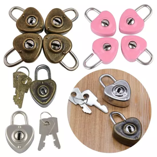 1Set Luggage Lock Security Key Lock Heart Shaped Journal Book Lock