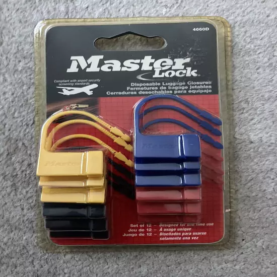 Master Lock Disposable Luggage Closures NIP Set of 12 Travel Security 4660D