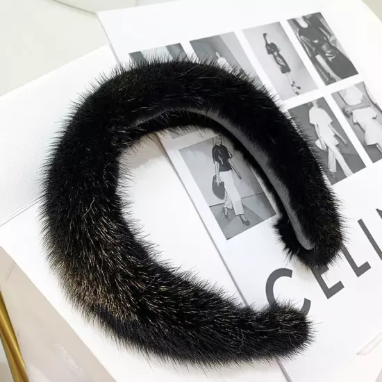 New Arrival Women winter 100% Real Mink Fur Headbands Real Fur Hair Band Lady