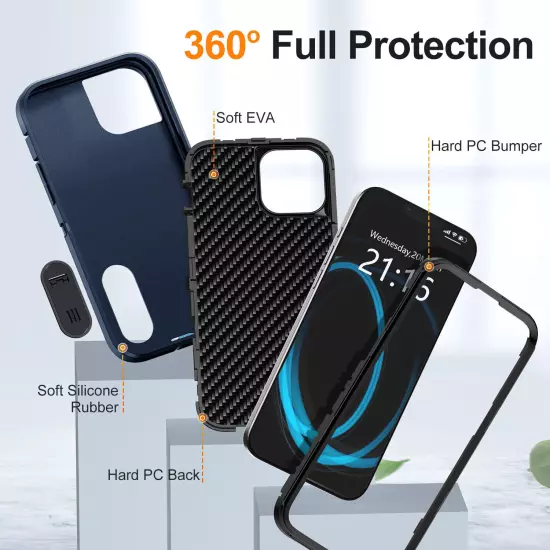 For iPhone 12 Pro Max/12 Pro/12 Shockproof Hybrid Rugged Hard Stand Case Cover