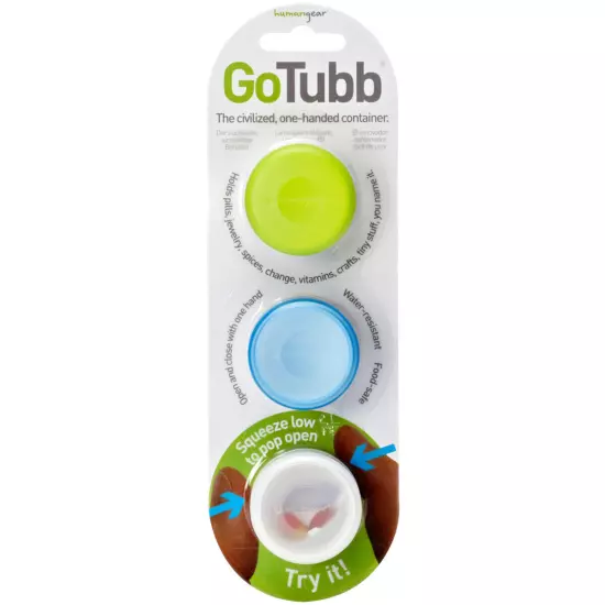 Humangear GoTubb .2 oz Container - 3 Pack - Green/Blue/Clear