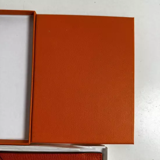 Hermes Tarmac Men's Orange Epsom Leather Passport Holder Wallet With Receipt