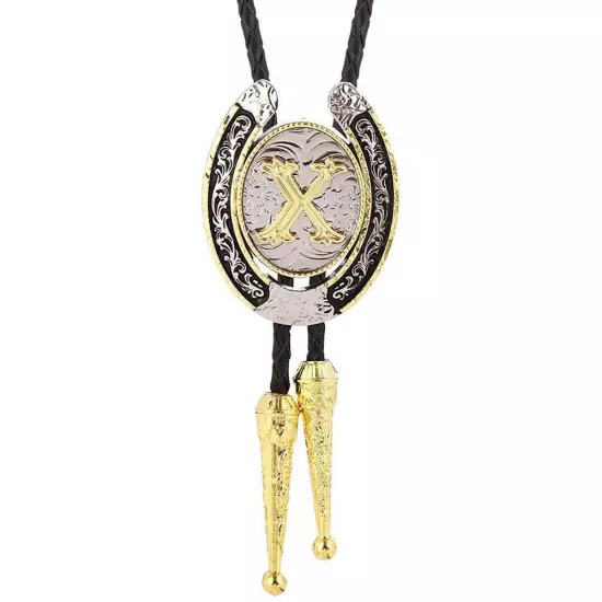 Bolo Tie for Men- Golden Initial Letter A to Z Western Cowboy Bolo Tie for Women