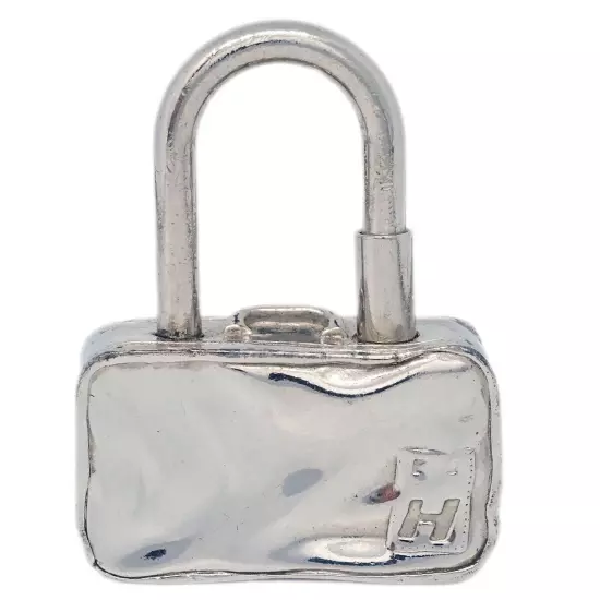 Hermes 2009 Limited Trunk Cadena Padlock Bag Charm Silver 183535