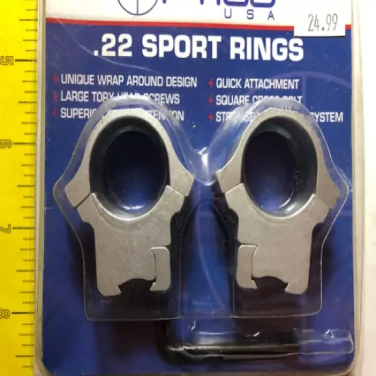 Sun Optics SM755 .22 cal, 1", Med., Silver, Sport Scope Rings