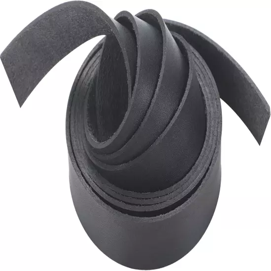 Leather Strap Black 1Inch Wide 80 Inches Long, Leather Belt Strips Very Suitable