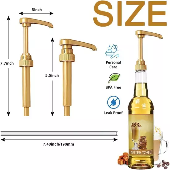 Premium 8 Packs Coffee Syrup Pump Dispenser, Fits 25.4 Oz/750Ml Coffee Flavoring