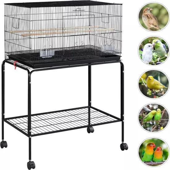 47-Inch Rolling Breeding Flight Bird Cages for Parakeets Budgies Finches Cockati