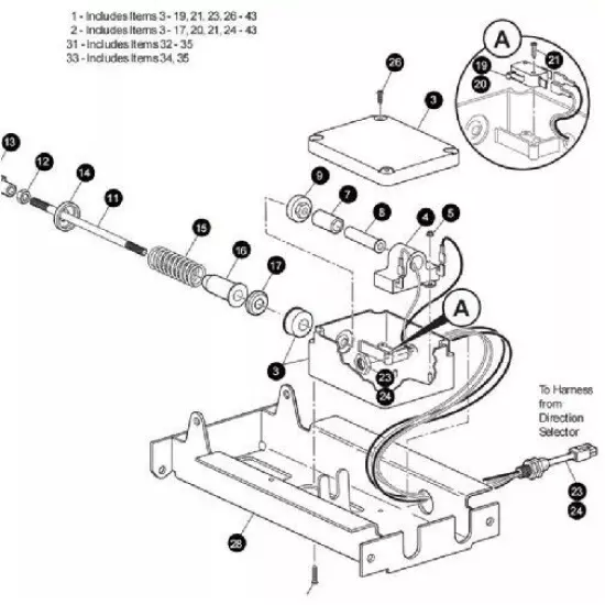 E-Z-GO Electric PDS Golf Cart Pedal Box Wire Harness 2000 - up OEM # 25879-G05