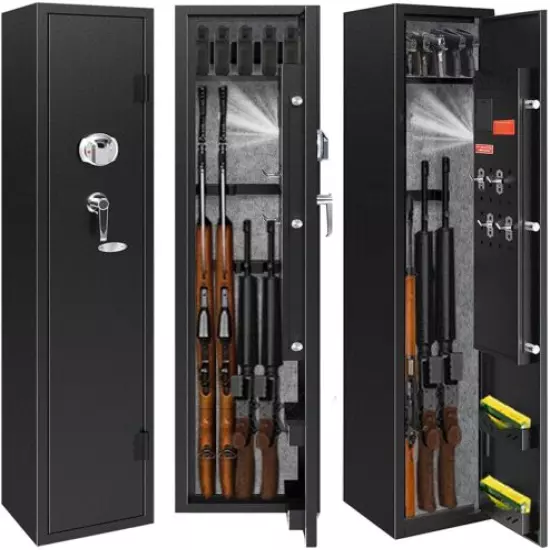 Rifle Gun Safe Biometric for Home Rifle Shotgun 3.15 ft³ w/Extra Pistol Storage