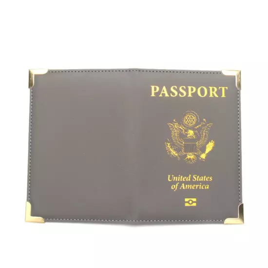 PU Leather Travel USA Passport Cover Passport Clip Thin Travel Document Case ↻