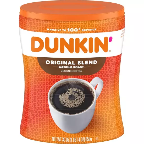 Dunkin' Original Blend Medium Roast Ground Coffee, 30 Ounce