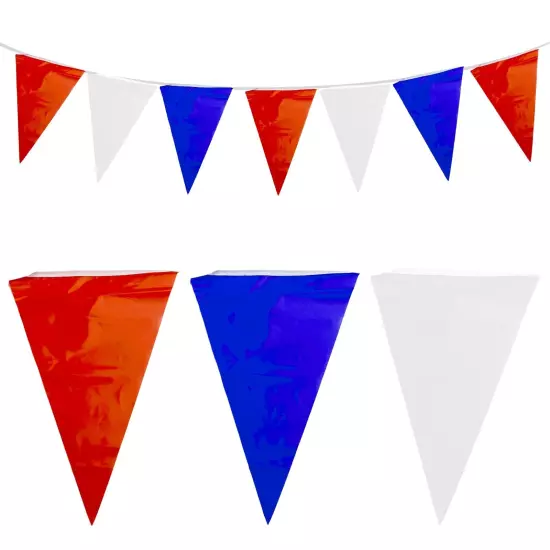 1 Set Of 18M Bunting Jubilee Flags Red White Blue Street Party Banner Decorate