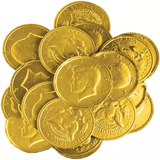 By The Cup Milk Chocolate Gold Coins, 5 lb Bulk Bag, 300 Coins