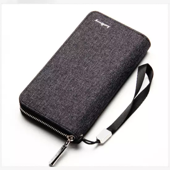 Men's Zip Wallet Multifunction Bifold Card Holder Long Clutch Billfold Purse