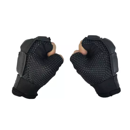 Tactical Half-Finger Paintball Airsoft Gloves - Stealth Black - Small/Medium