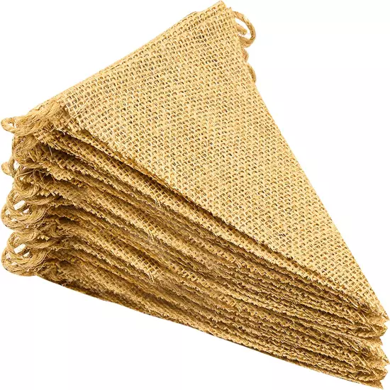 48 Pcs Burlap Banner, 36Ft Triangle Flag, DIY Decoration for Holidays, Wedding, 