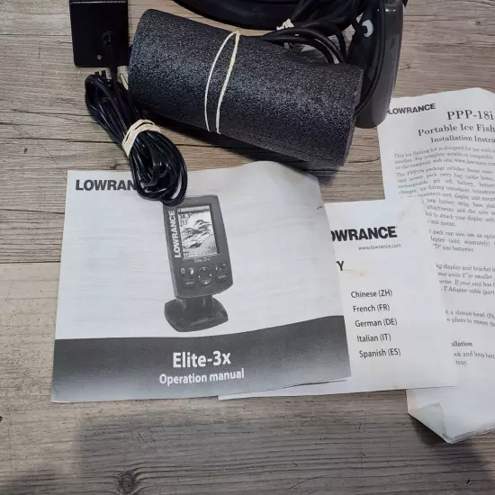 Lowrance Ice Fishing Kit w/Elite-3x Fish Finder