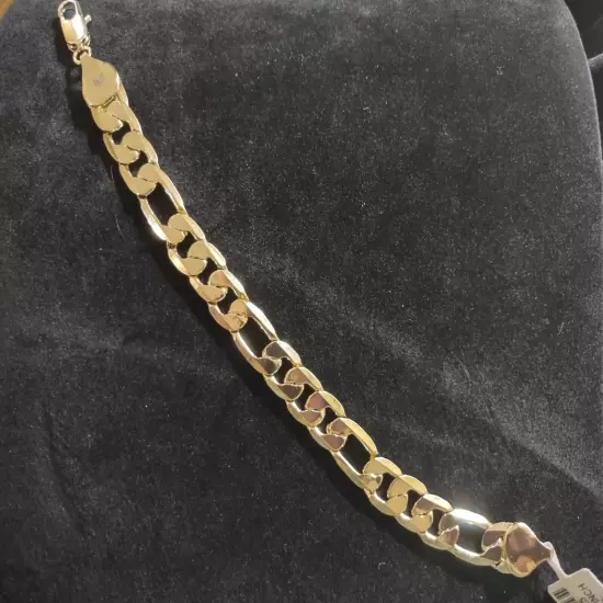 8" Men's Gold Figaro Bracelet 11.5mm