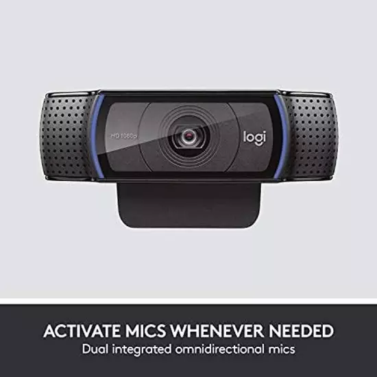 Logitech C920E HD 1080P Mic-Enabled Webcam, Certified for Zoom, Microsoft Teams 