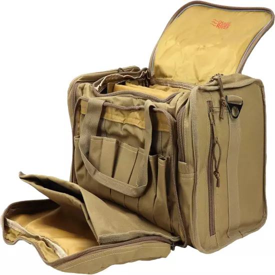 Tactical Range Bag with Removable Pistol Pouches, Gun Range Duffle Bag for Ammo,