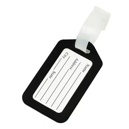 10pcs Luggage Tags Suitcase Label Bag Travel Accessories Black I9R94920