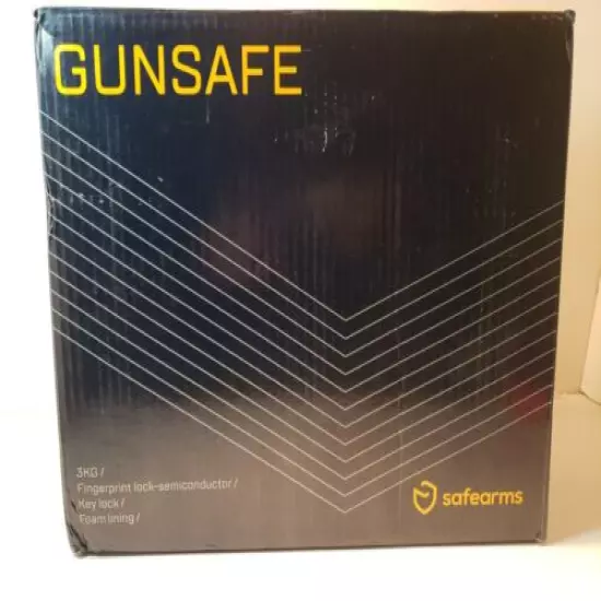 SAFEARMS GUNSAFE 3KG/FINGERPRINT LOCK-SEMICONDUCTOR/KEY LOCK/FOAM LINING 1 key