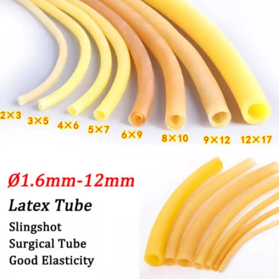 Ø1.6mm~12mm Natural Latex Rubber Surgical Tube Band Elastic Slingshot Catapult