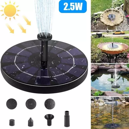 Solar Fountain Pump ,Upgraded 2.5W Solar Powered Fountain Pump for Bird Bath 