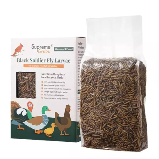 Natural Black Soldier Fly Larvae for Chickens 85X More Calcium than Mealworms