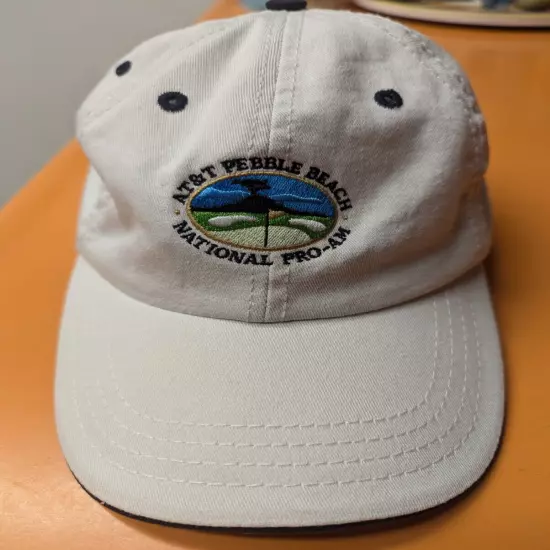 AT&T Pebble Beach Pro-Am Embroidered White Hat Baseball Cap Strapback OSFA 