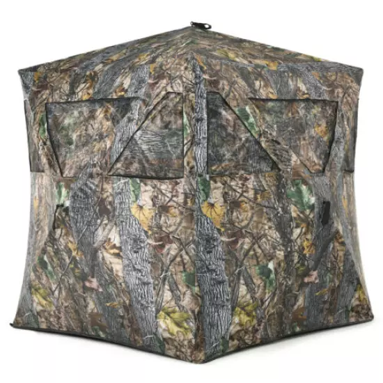 3 Person Portable Hunting Blind Pop-Up Ground Blind w/Tie-downs & Carrying Bag