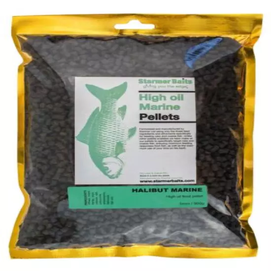 Halibut marine high oil feed pellets for carp and coarse fishing 5mm 400g-50kg