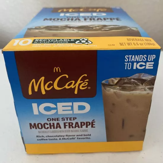 NEW McDonalds McCafe Iced One Step Mocha Frappe Beverage Mix Keurig K-Cups 10ct