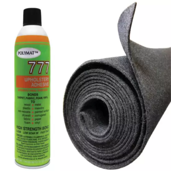 3ftx4ft+1can 777 Glue CHARCOAL Polymat GUN RIFLE CASE SAFE FABRIC LINER CARPET