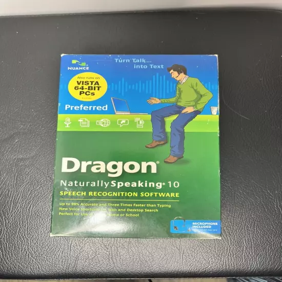 New Nuance Dragon Naturally Speaking 10 Preferred Speech Recognition Software