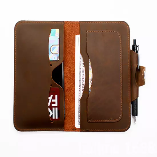 personalize passport bag ID card wallet purse Ticket pocket Bifold Leather MY1