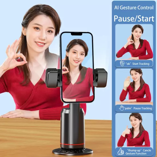 Auto Face Tracking Phone Holder, 360° Rotation Face Body Phone Tripod Smart Shoo