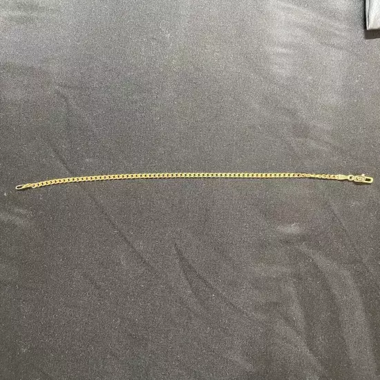 Micro Cuban Bracelet in Yellow Gold- 3mm 18k Gold Plated /8"/ Yellow Gold