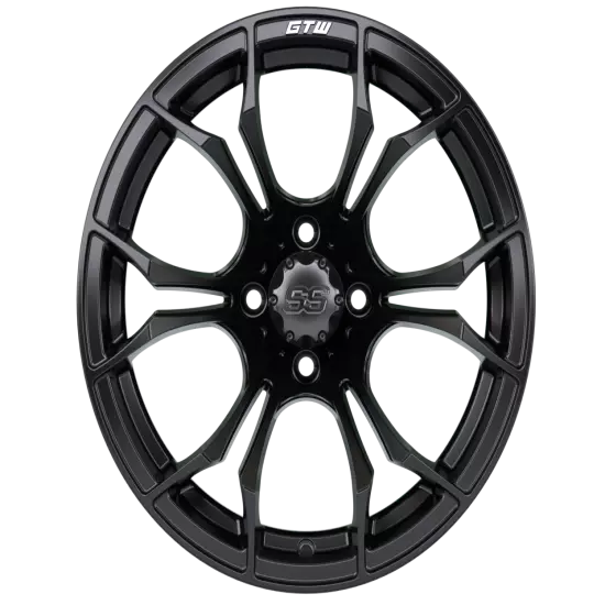 GTW Spyder 15x7 Matte Black Aluminum Golf Cart Wheel With 3:4 Offset